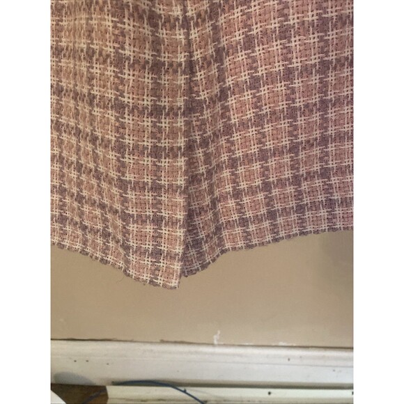 JONES NEW YORK Women 2PC Skirt Suit Sz 6 Pink Plaid Houndstooth Business Career - Picture 7 of 12